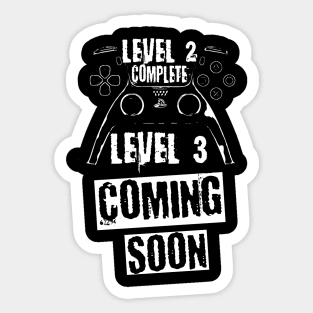 Level 2 Complete, white theme Sticker